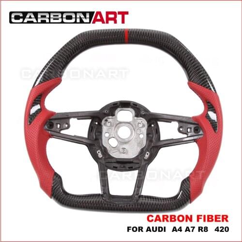 Forged carbon fiber racing Style Steering wheel for au di A4 A7 R8 420 CARBON FIBER STEERING WHEEL for A4 A7 R8 2009-2017