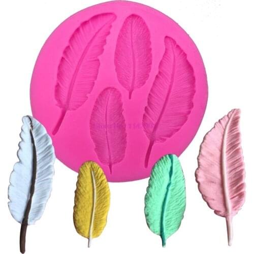 100 pieces Four leaf feather Shaped DIY fondant cake silicone moulds chocolate accessories decoration kitchen Baking tool