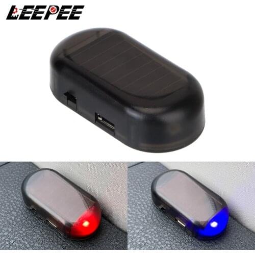 LED Flashing Imitation Solar Powered Car Fake Security Light Anti-Theft Caution Lamp Wireless Warning Simulated Dummy Alarm