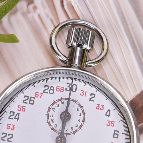 SXJ504 Portable Alarm Round Durable Metal Handheld Mechanical Stopwatch Running Timer Sports Chronograph Athletics With Case