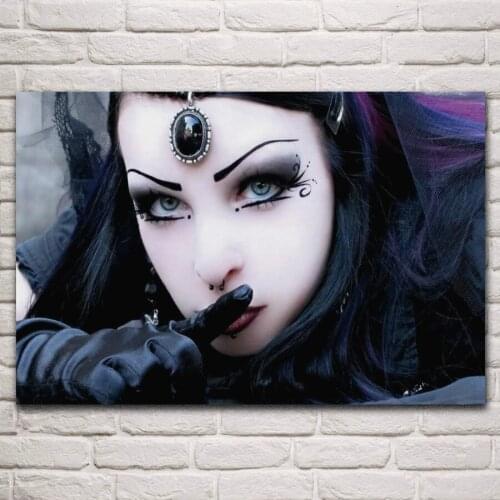 Darkness gothic female Cold beauty girl portrait artwork living room home decor wall art print wood frame fabric poster EX492