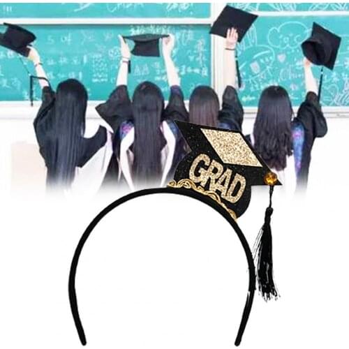 Graduation Ceremony Unique Hair Hoop Graduation Hat Pattern Party Supplies Felt Cloth Non-slip Headband for Women
