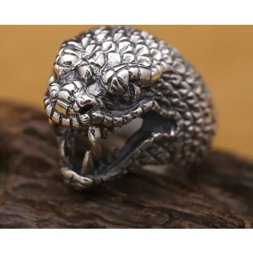 Vintage Tibetan 925 Silver Surpent Ring Real Sterling Silver Snake Ring Thai Silver Man Ring