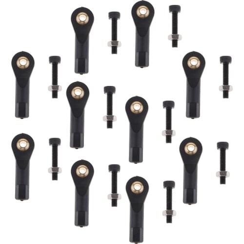 10pcs Link Rod End Joint w/ Screws for RC Boat Ship Vessel Models Accessory