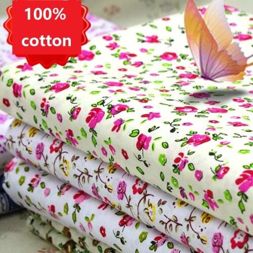 160cmx50cm Small Floral Cloth Pure Cotton Twill Fabric Bedding Clothing Fabric Small Fresh Clothes Dress Cotton Sewing Fabric