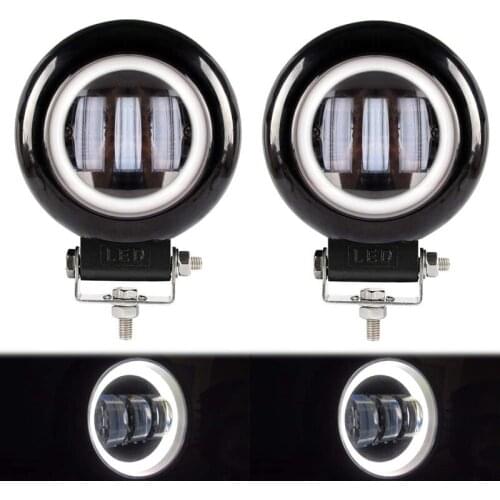 2Pcs 6D Lens Round LED Work Light Headlight for Car ATV SUV UTV Trucks Offroad Motorcycle Driving Lights