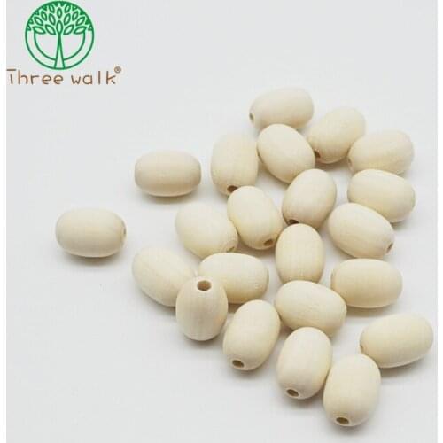 50pcs 30*20mm Natural Wooden Beads Oval For DIY Jewelry Making Loose Beads 30*20mm