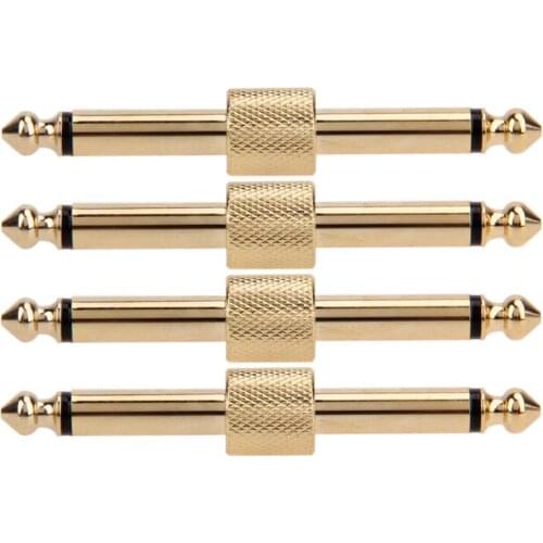 4 Pcs Guitar Effect Pedals Convert Instrument Connector Adapter Connector Metal Solder Plug Patch Audio adaptors 6.35mm jack