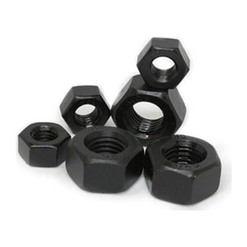 5pcs Metric Thread M14/M16/M18/M20 Black Carbon Steel Hex Nut Hexagonal Nut
