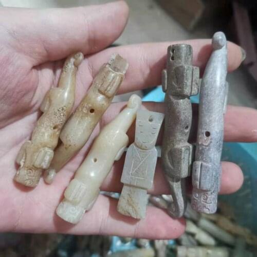 5pcs/lotAncient jade carving pattern character tiger talisman bead pendant wholesale typical image reflection of ancient shape
