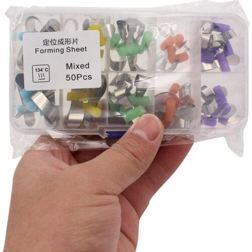 50Pcs/box Dentistry Metal Matrix Bands Retainerless Automatrix with Locker Dental Matrix Matrices Sectional Contoured Matrices