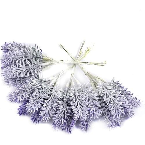 6/30Pcs/lot Mini Plastic Lavender for Wedding Christmas Home Decoration Artificial Flowers DIY Handcraft Gift Fake Flowers