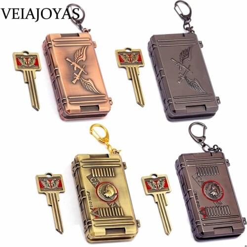 Game PUBG Keychains With Gun Model Pattern Treasure Box Keys PUBG Battleground Key Chains can Open Car Keyring Jewelry Accessory