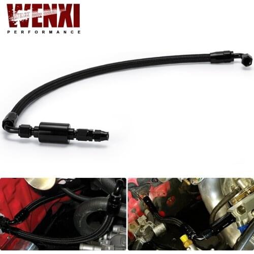BLACK Tucked Fuel line fittings Kit Inline Filter for Honda Civic 96-00 EK WX-QT18