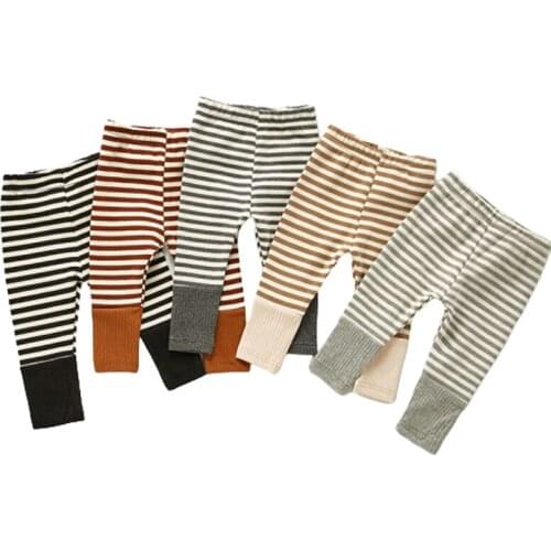 Girls Children 2020 Kids Leggings Stripe Style Base Girls Leggings Fashion Autumn Baby Clothes Cotton Boys Leggings Patch
