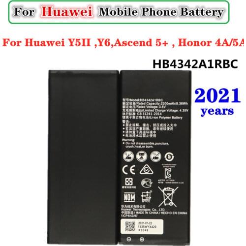 For Huawei Y5II Y5 II 2,Ascend 5+,Y6,Honor 4A SCL-TL00,Honor 5A LYO-L21 Phone Battery HB4342A1RBC 2200mAh High Quality Batteries