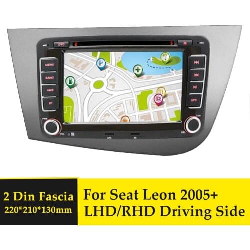 Double Din Radio Fascias for Seat Leon 2005+ Left Right Hand Drive DVD Frame Stereo Panel Dash Installation Trim Kit GPS Bezel