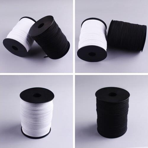 Wholesale 100 Metres High Elastic Bands White and Black Stretch Rope Elastic Ribbon DIY Sewing Elastic Garment Accessories