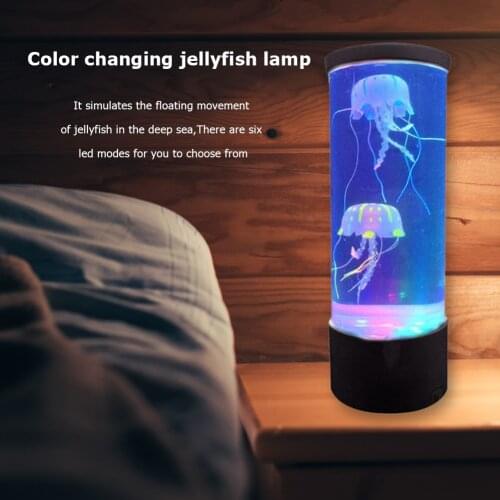 Fantasy USB/Battery Powered Jellyfish Water Tank Aquarium LED Lamp Color Changing Bedside for Home Bedroom Decoration Kids Gifts