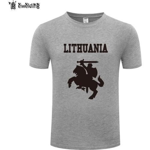 Lithuania Coat of Arms Printed Men T Shirt Novelty T Shirts Men Cotton Short Sleeve O-Neck Tshirt Streetwear Top Tee Man T-Shirt