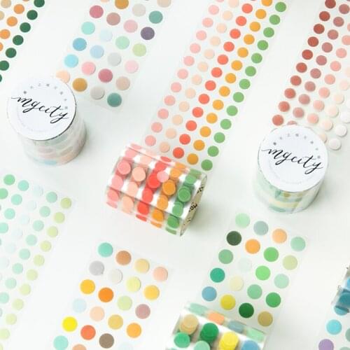INS New Round Dot Washi Tape Set Mini Point Stickers Adhesive Decoration Marker Tag Label for Diary Schedule To Do List F588