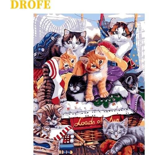 DROFE DIY Frame Snow horses Painting By Numbers modern mural acrylic pigment unique home decoration hand gift 40x50cm