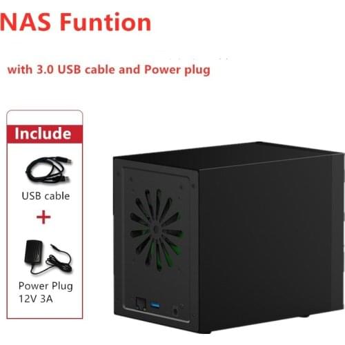 Dual Disks HDD Enclosure 3.5'' NAS Disk Box Gigabit Ethernet Max 70MB/s Wireless Speed External USB3.0 LAN Port Exclusive App