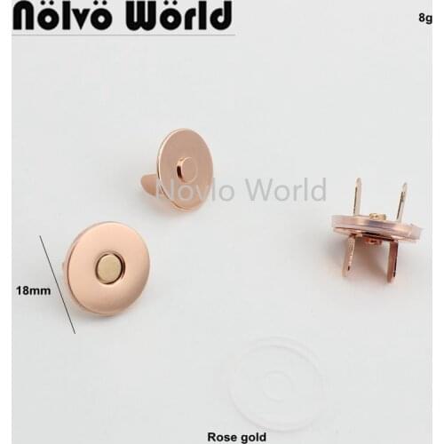 5-20-100sets 1.4cm 1.8cm Rose gold magnetic buckle fasteners clasps strong Pink color magnetic buckle for sewing crafts