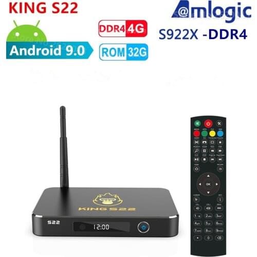 KING S22 Metal Case Amlogic S922X Smart Android 9.0 TV Box DDR4 4GB RAM 32GB ROM 1000M LAN 8K HD Set Top Box