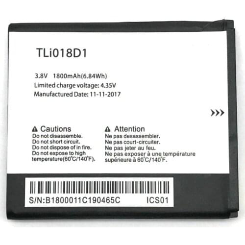 New 1800mAh TLi018D1 Battery for Alcatel one touch Pop D5 Dual 5038x OT5038X Pop 3 5015D OT 5016 5051A