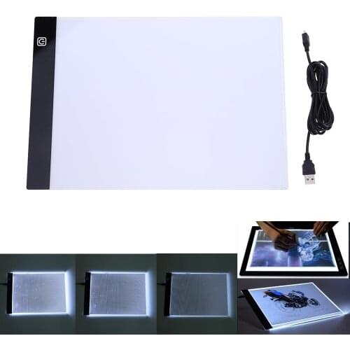 New Graphics Tablet A4 LED Drawing Tablet Thin Art Stencil Drawing Board Light Box Tracing Table Pad Three-level Dropshipping
