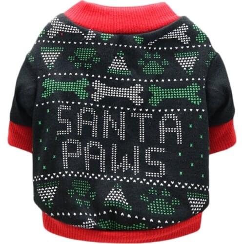 Puppy Clothes Pet Dog Christmas T-shirt Dogs Warm Autumn Winter Costumes Pets Christmas Carnival Party Clothing