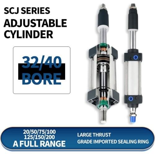 Pneumatic components Adjustable stroke air cylinder SCJ series bore32/40*25/50/75/100/125/150/175/200 stroke