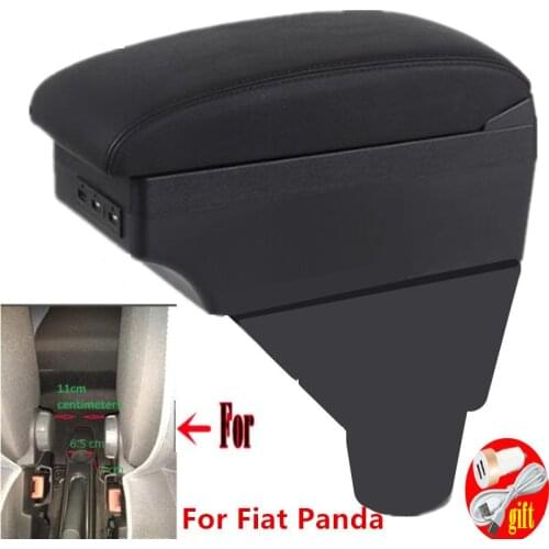 For Fiat Panda armrest box For FIAT PANDA II armrest box cup holder USB interface interior car-styling