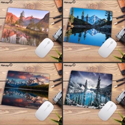Mairuige Mount Lake Mountains Trees Water Anti-slip Mouse Pad Rectangle Rubber Notebook PC Gaming Mouse Mat 25X20CM 25X29CM