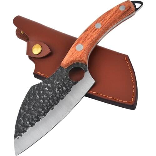 6" Chef Knife Forged Stainless Steel Kitchen Knives for Meat Bone Fish Vegetables Outdoor Camping Slicing Cleaver Butcher Knife