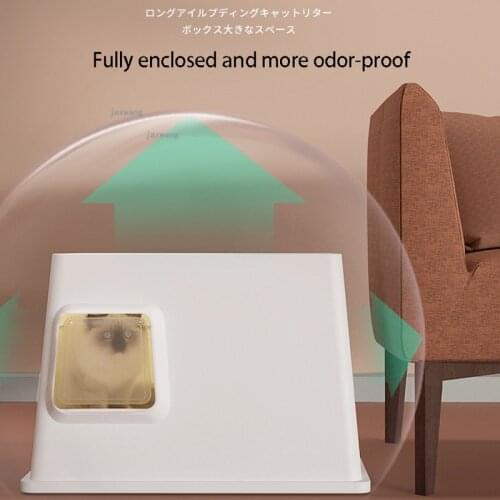 Front-entry Fully Enclosed Cats Litter Box Corridor Type Cat Toilet Deodorant Kitty Sand Box Anti-splashing Pets Bedpan Supplies
