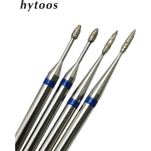 HYTOOS Extra Fine Diamond Nail Drill Bit 3/32" Rotary Diamond Burr Cuticle Clean Bits Nail Drill Accessories Nail Mills Tool