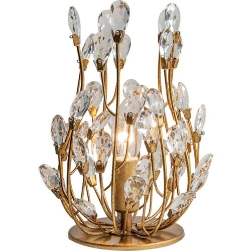 Light luxury American crystal table lamp creative mini night light girl bedroom bedside lamp