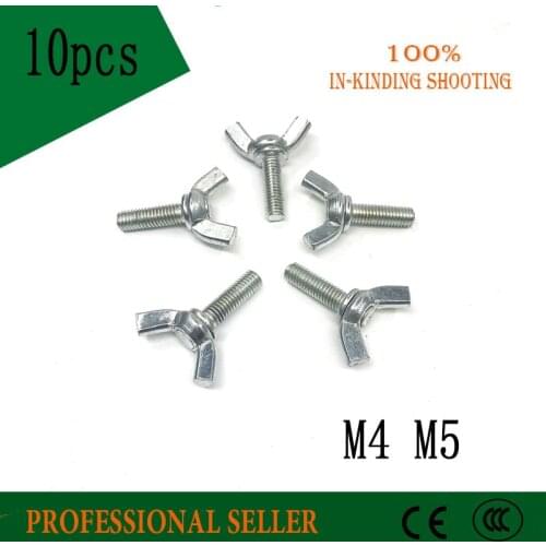 10pcs M4/M5 Grade4.8 Butterfly Bolt Fastener Twist Wing Screw Claw Thumb Blots 304 Stainless steel