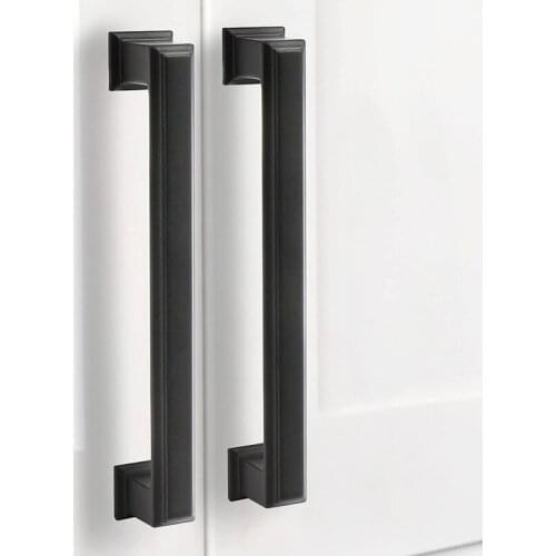 10 Packs Cabinet Handles, Matte Black Door Pulls for Kitchen Cabinet, Dresser Drawer, Cupboard, 5-Inch Hole Center