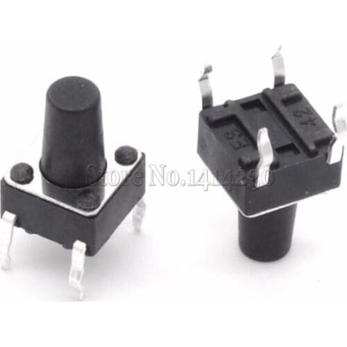 100PCS Tact Switch Push Button 6*6*9mm light touch switch vertical micro switch/button switches 4 feet