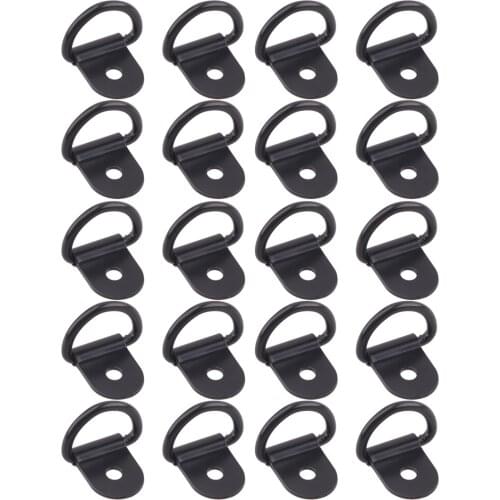 20pcs/Set Black D Shape Tie Down Anchors Lashing Ring for Car Truck Trailer RV Boats