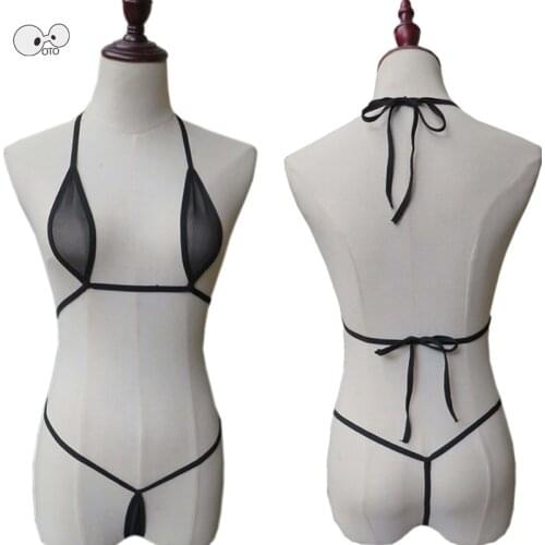 2020 Women See Through Sexy Micro Swimwear Beach Sunbath Transparent G String Bikinis Mini Swimwear Bathing Suit Sex Costumes