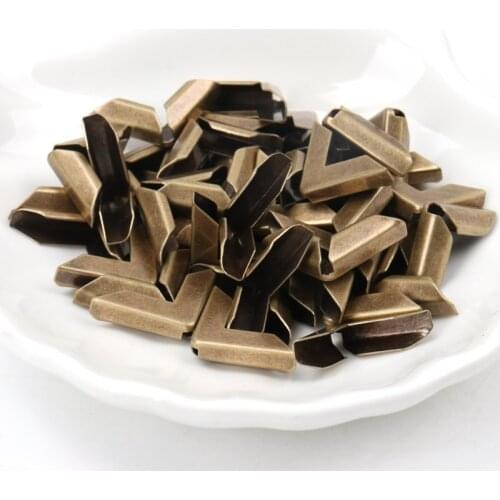 40Pcs Metal Book Corner Hollow Trilateral Albums Menus Folders Box Corner Protectors For Decor bronze 16x16x3mm