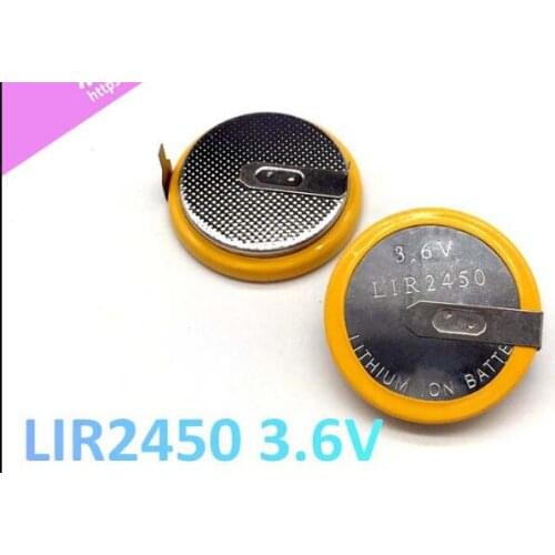 50PCS LIR2450 H-type Solder Pin 3.6V Rechargeable Button Cell