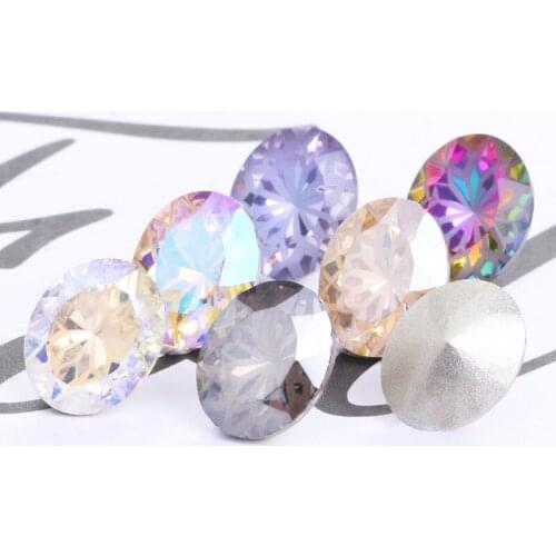 8x10mm Oval Shape Rhinestone Crystals Pointback Glass Strass Flower Printing Glitter Nails Decoration Rhinestones K9 Glass