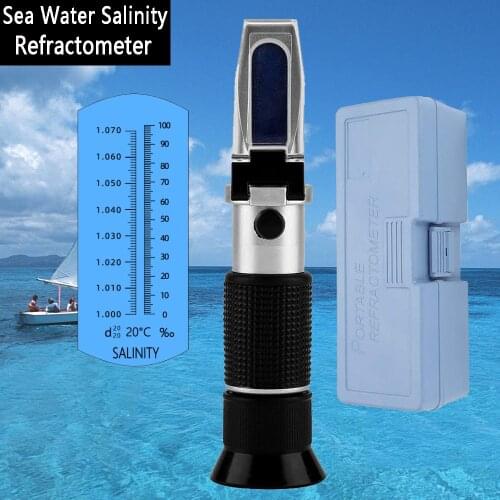 Aquarium Salinity Refractometer with ATC Saltwater Salt Percent Test Kit Seawater Marine Fishkeeping Aquarium Salinity Tester