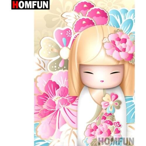 HOMFUN Full Square/Round Drill 5D DIY Diamond Painting "Cartoon girl" Embroidery Cross Stitch 5D Home Decor A07802