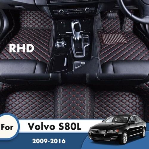 RHD Custom Car Floor Mats for Volvo S80L 2016 2015 2014 2013 2012 2011 2010 2009 Styling Interiors Accessories Car Protect Rugs